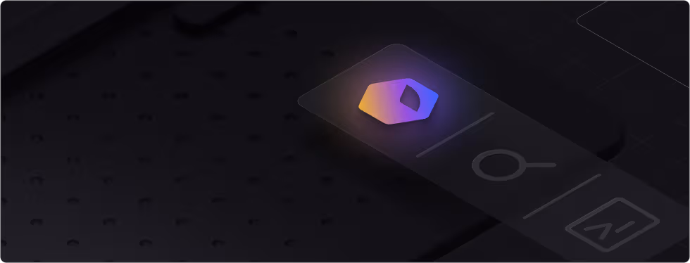 A close-up of the Zerve logo glowing in gradient shades of gold and purple on a dark interface background, symbolizing activation or focus within a sleek, modern data science workspace.